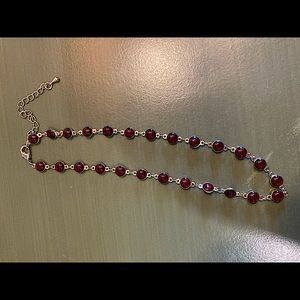 Maroon Beaded Choker